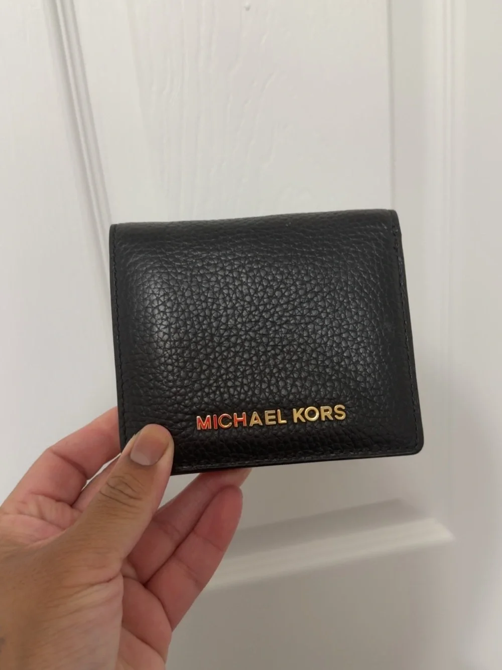Michael Kors Black Pebbled Leather Mini Backpack with Gold Studs